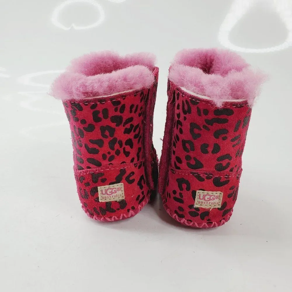 UGG Toddler Pink Infant Cassie Pink Leopard Print Casual‎ Winter Boots Size 0/1